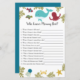 Lámina Quien conoce a mamá mejor juego de Baby Shower Baj