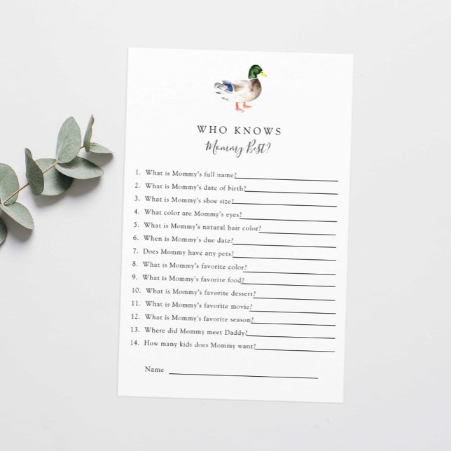 Lámina Quién conoce a mamá mejor juego de Baby Shower de  (Subido por el creador)