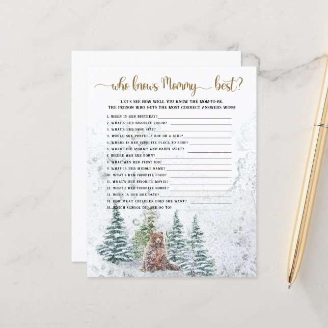 Lámina Quién conoce a mamá mejor juego de ducha (Anverso/Reverso In Situ)