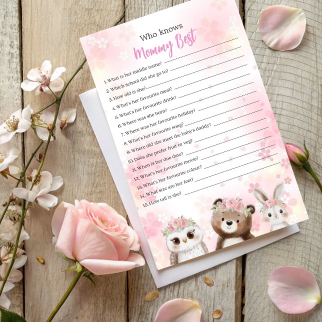 Lámina Quién conoce a mamá mejor juego - Tema de Woodland (Subido por el creador)