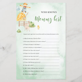 Lámina Quién conoce a mamá mejor tema de granja Baby Show