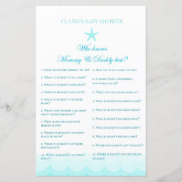 Lámina Quién conoce a mamá y papá - Juego de Baby Shower