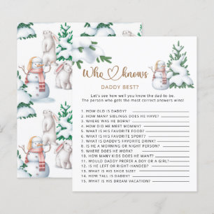 Lámina ¿Quién conoce a papi mejor bebé de invierno?