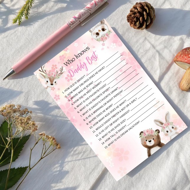 Lámina Quién conoce a papi mejor juego - Forest Edition (Subido por el creador)