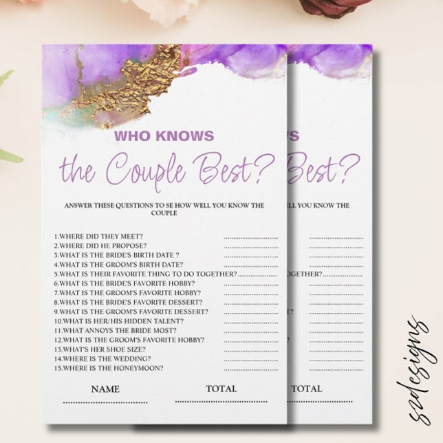 Lámina Quién conoce a Pareja mejor juego de novias púrpur (Subido por el creador)