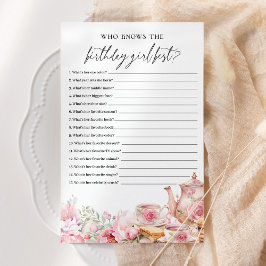 Lámina Quién conoce al Chica de cumpleaños mejor juego de