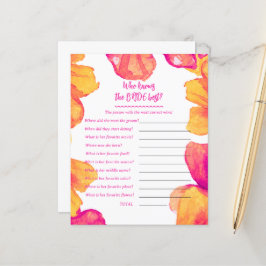 Lámina Quién conoce el juego de la ducha de novia