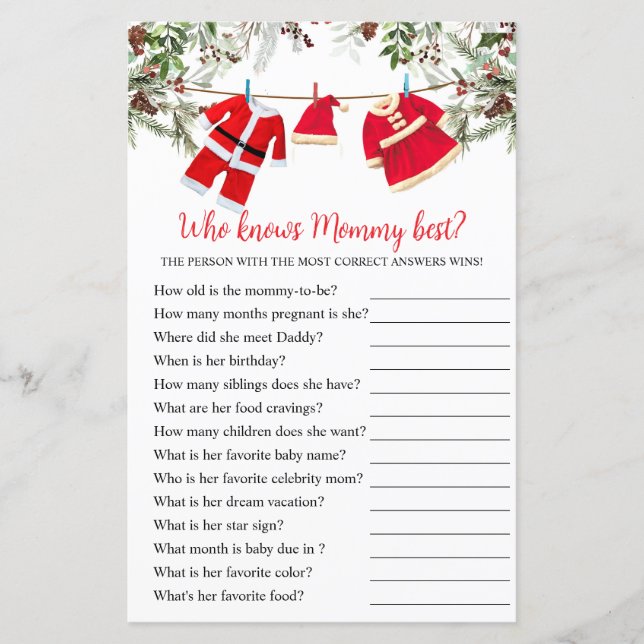 Lámina Quién conoce el juego de mami mejor Navidad (Anverso)