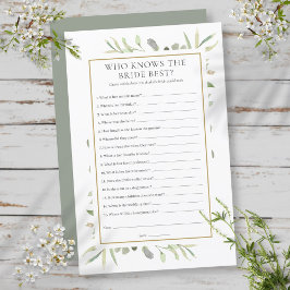 Lámina Quién conoce el mejor juego de ducha de novia