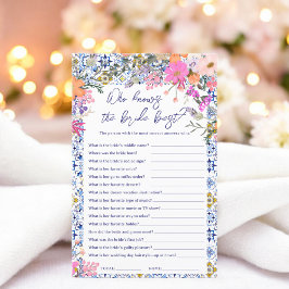 Lámina ¿Quién conoce el mejor juego de la novia italiana?