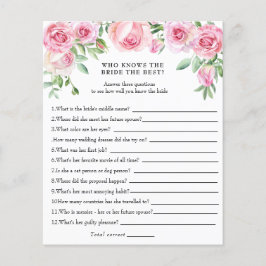 Lámina Quien conoce mejor a la novia | Juego de ducha de 