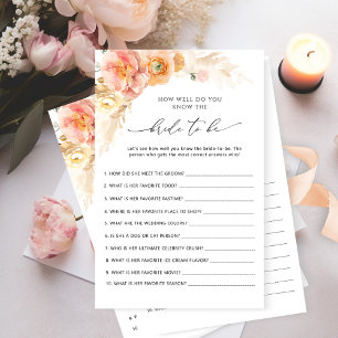Lámina ¿Quién conoce mejor a la novia? Juego floral para