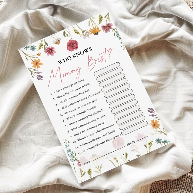 Lámina Quién conoce mejor a mamá | Juego Baby Shower (Subido por el creador)