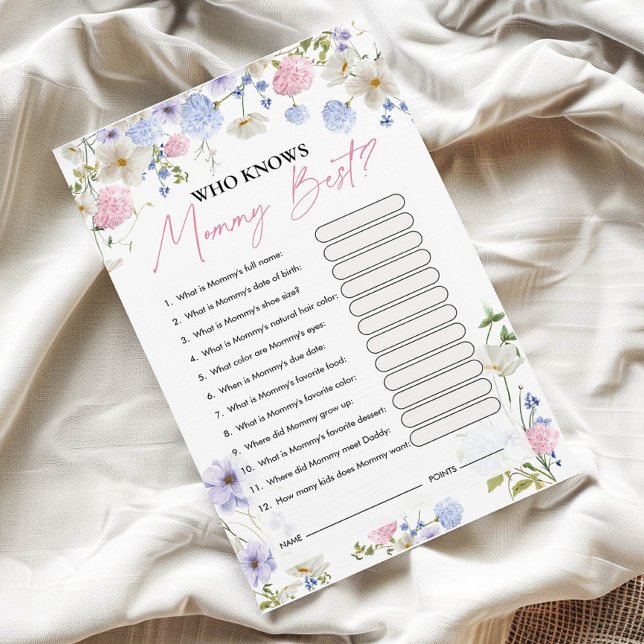 Lámina Quién conoce mejor a mamá | Juego Baby Shower (Subido por el creador)