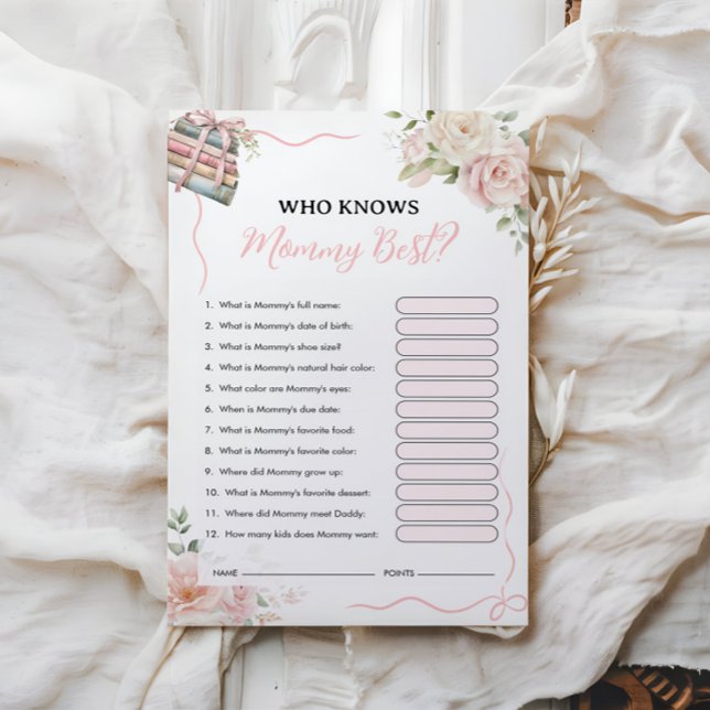 Lámina Quién conoce mejor a mamá | Juego Baby Shower (Subido por el creador)