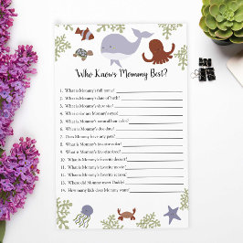 Lámina ¿Quién conoce mejor a mamá? Juego para baby shower