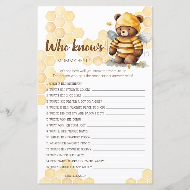 Lámina ¿Quién conoce mejor a MOMMY? (Anverso)