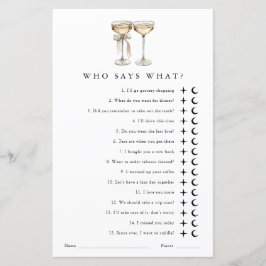 Lámina ¿Quién dice qué juego de ducha de boda neutral de