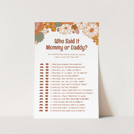 Lámina Quién dijo que el juego de Baby Shower Groovy