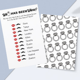 Lámina ¿Quién Ha Estado Donde? Juego de viaje de la ducha