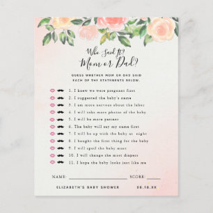 Lámina Quién lo dijo   Juego Baby Shower