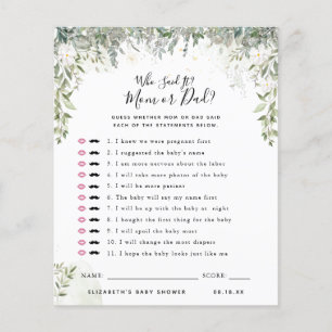 Lámina Quién lo dijo   Juego Baby Shower