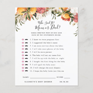 Lámina Quién lo dijo   Juego Baby Shower