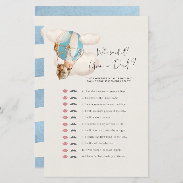 Lámina ¿Quién lo dijo? ¿Mamá O Papá? (Anverso / Reverso)