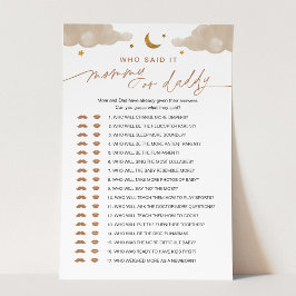 Lámina Quién lo dijo mamá o papá juego de bebé Estrella d