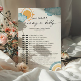 Lámina Quién lo dijo mamá | Papi Baby Shower Game