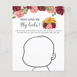 Lámina ¿Quién me dio mi apariencia juego de baby shower