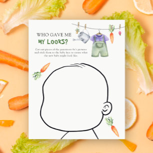 Lámina ¿Quién me dio mi apariencia VEGGIE bebé ducha jueg