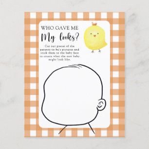 Lámina ¿Quién me dio mi aspecto juego de baby shower
