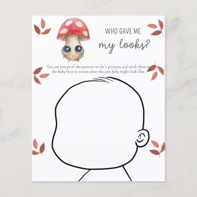 Lámina ¿Quién me dio mi aspecto juego de baby shower (Anverso)