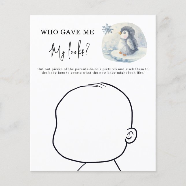 Lámina ¿Quién me dio mi mirada? - Pingüino Cute (Anverso)