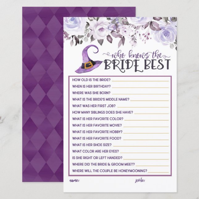 Lámina Quien mejor conoce a la novia - esta bruja golpead (Anverso / Reverso)