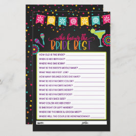 Lámina Quien mejor conoce a la novia - Fiesta