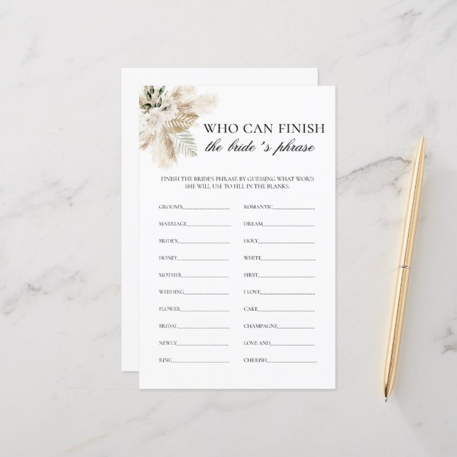 Lámina ¿Quién puede terminar el juego de la novia con la  (Anverso/Reverso In Situ)