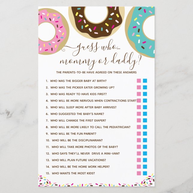 Lámina ¿Quién Se Espolvó Con Amor Adivinando Quién? Juego (Anverso)