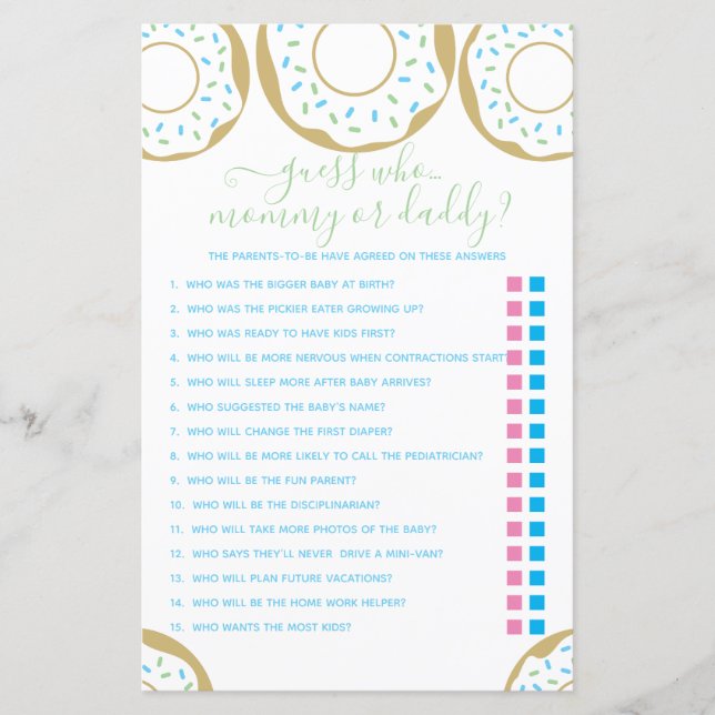 Lámina ¿Quién Se Espolvó Con Amor Adivinando Quién? Juego (Anverso)