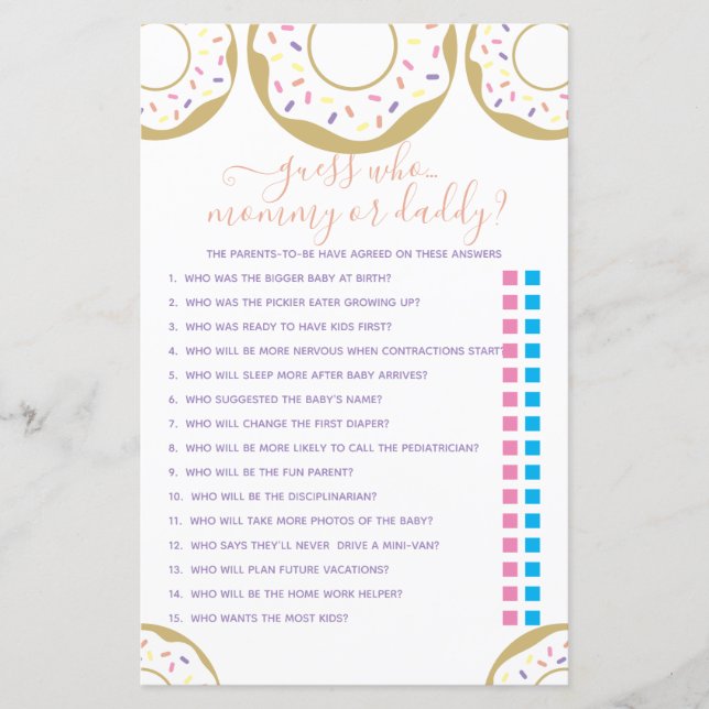 Lámina ¿Quién Se Espolvó Con Amor Adivinando Quién? Juego (Anverso)