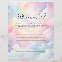 Lámina ¿Quién soy? Pastel Nueve juegos de ducha para novi