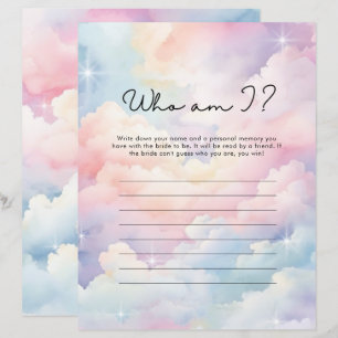 Lámina ¿Quién soy? Pastel Nueve juegos de ducha para novi