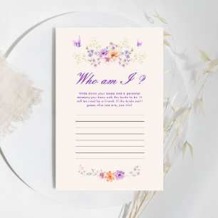 Lámina ¿Quién soy yo un juego de ducha de mariposa morada