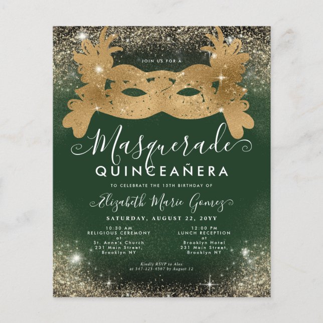 Lámina Quince de Purpurina de oro verde esmeralda barato (Anverso)