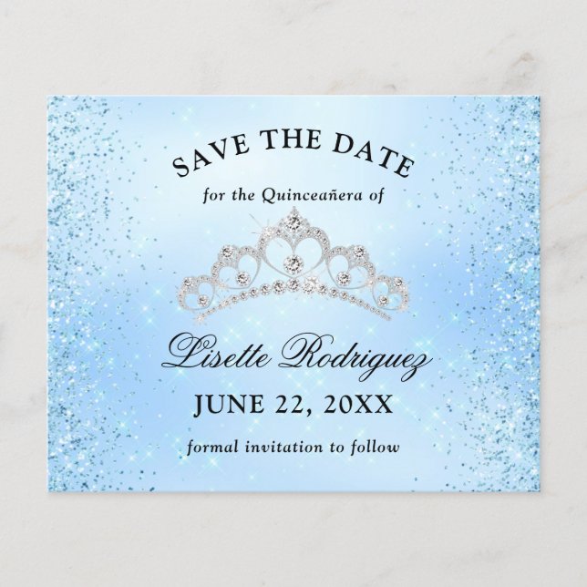 Lámina Quinceanera Azul Bebé Presupuestario Salven El Vol (Anverso)