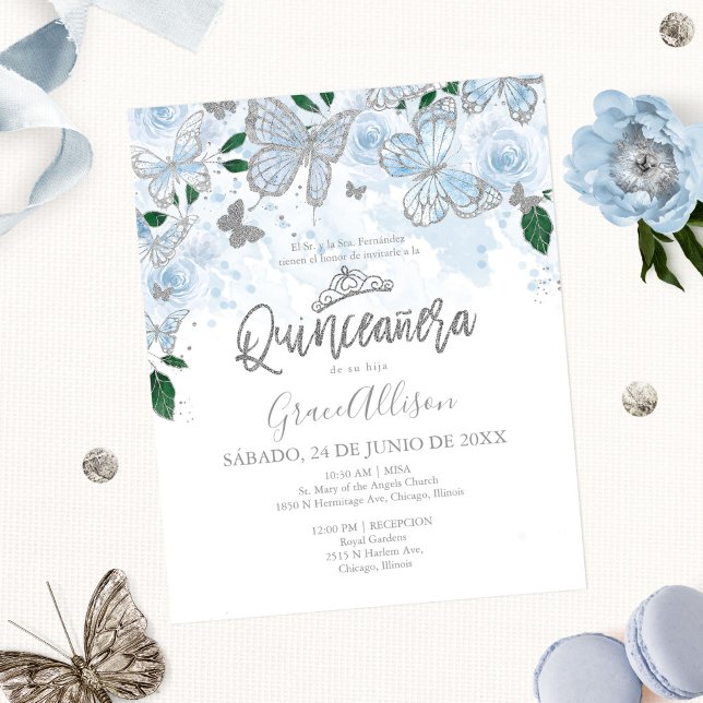 Lámina Quinceanera Butterfly Invitación al presupuesto (Subido por el creador)