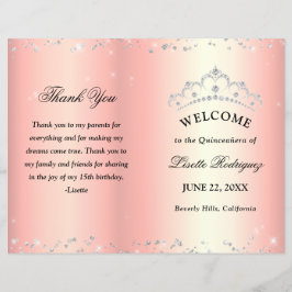 Lámina Quinceanera de oro Rosa