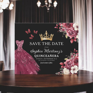 Lámina Quinceanera de presupuesto salva la fecha Floral B