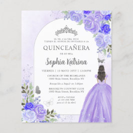 Lámina Quinceanera Española BILINGUAL Floral Púrpura Pres
